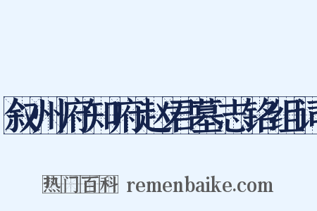 叙州府知府赵君墓志铭组词是什么意思的图片